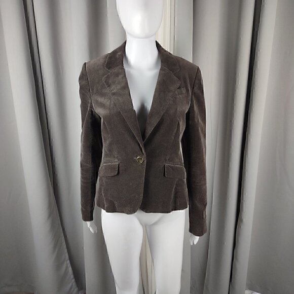 LOFT Jackets & Blazers - Ann Taylor LOFT Brown Velvety 1 Button Closure Classic Style Blazer Size 4